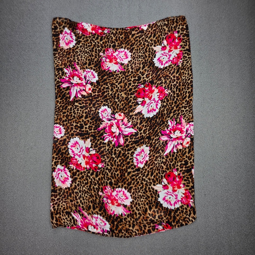 Victoria's Secret Floral Leopard Sarong Scarf Women Brown Pink Animal Print‎ OS